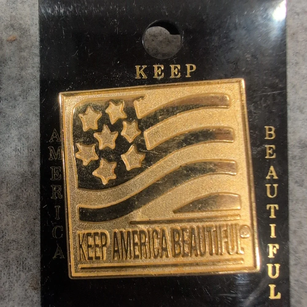 Vintage 1996 Keep America Beautiful Kids Collection Lapel Pin Set of 3 KAB Gold - Picture 4 of 5
